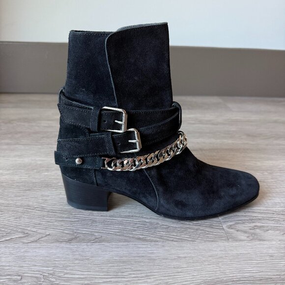 Amiri Suede Chain-Link Accents Boots